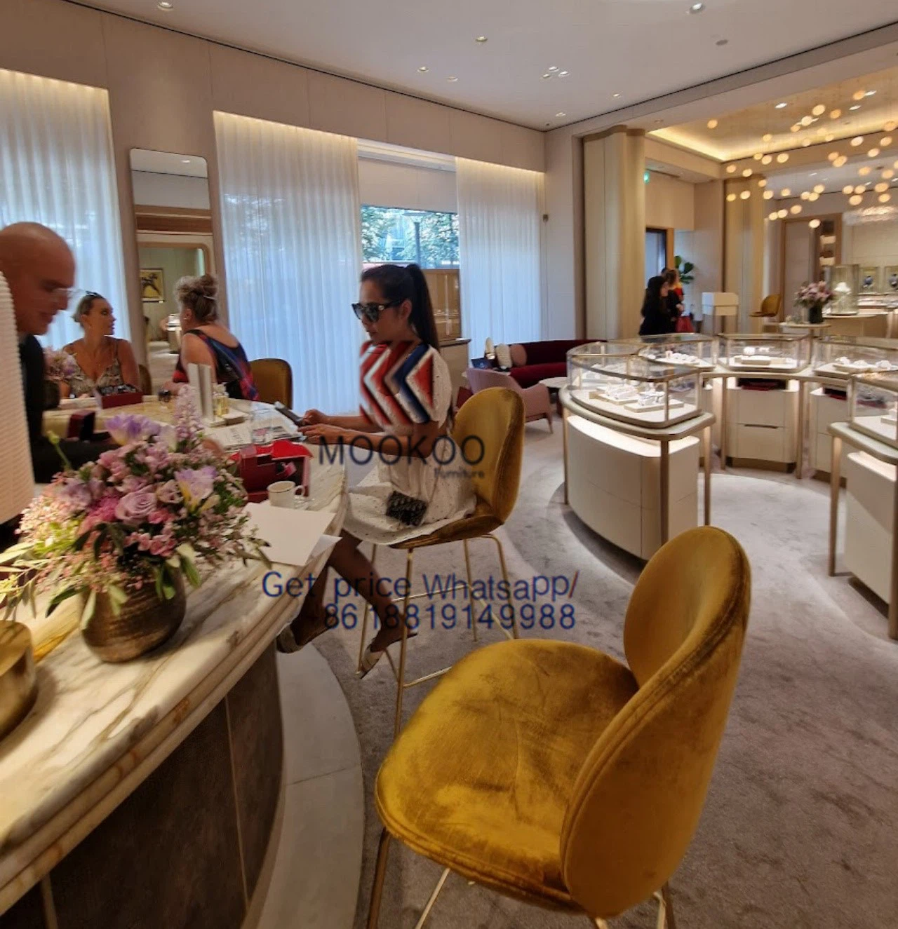 Cartier display showcase gold cabinet 357 Cartier display showcase gold cabinet 357