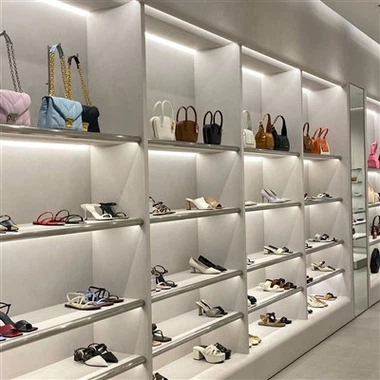 Aukštos klasės rankinių salono interjero dizainas