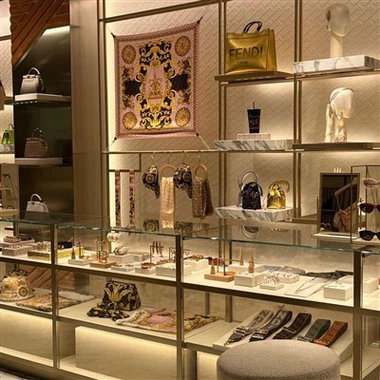 Aukščiausios klasės moterų marmuro ir stiklinės rankinės ekrano stovų krepšių lentynos