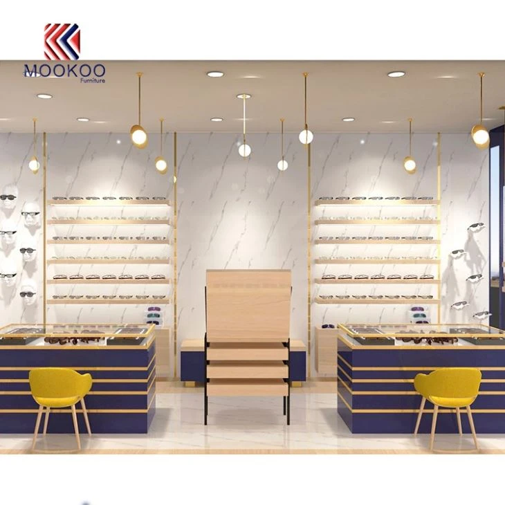 Customized Morden Sunglasses Shop Showcase Eyewear Display Wall Optical Furniture Design