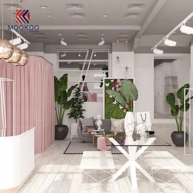 Dekoratyvinių drabužių parduotuvės dizainas