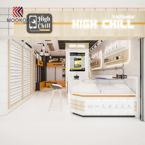 Telefonų parduotuvės vidaus vitrinos